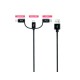 CABLE 3EN1 CARGA/DATOS USB-A A USB-C/MICROUSB-LIGHTNING 1M NEGRO NANOCABLE